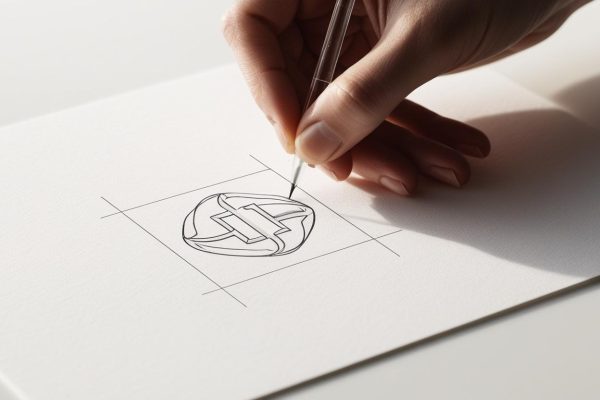 mi serve una foto con mano che disegna il progetto di un logo solo linee di costruzione mi serve una foto con mano che disegna il progetto di un logo solo linee di costruzione